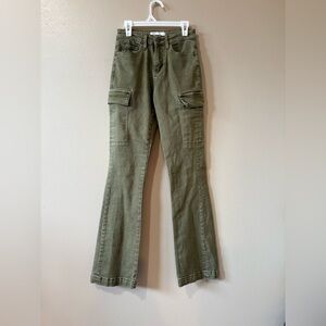 Vervet Bootcut Cargo Jeans in Olive Green Women's size 24
